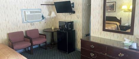 Standard Room, 2 Double Beds | Desk, laptop workspace, blackout drapes, iron/ironing board