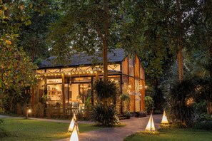 Front of property – evening/night - Hintok River Camp at Hellfire Pass (Sai Yok)