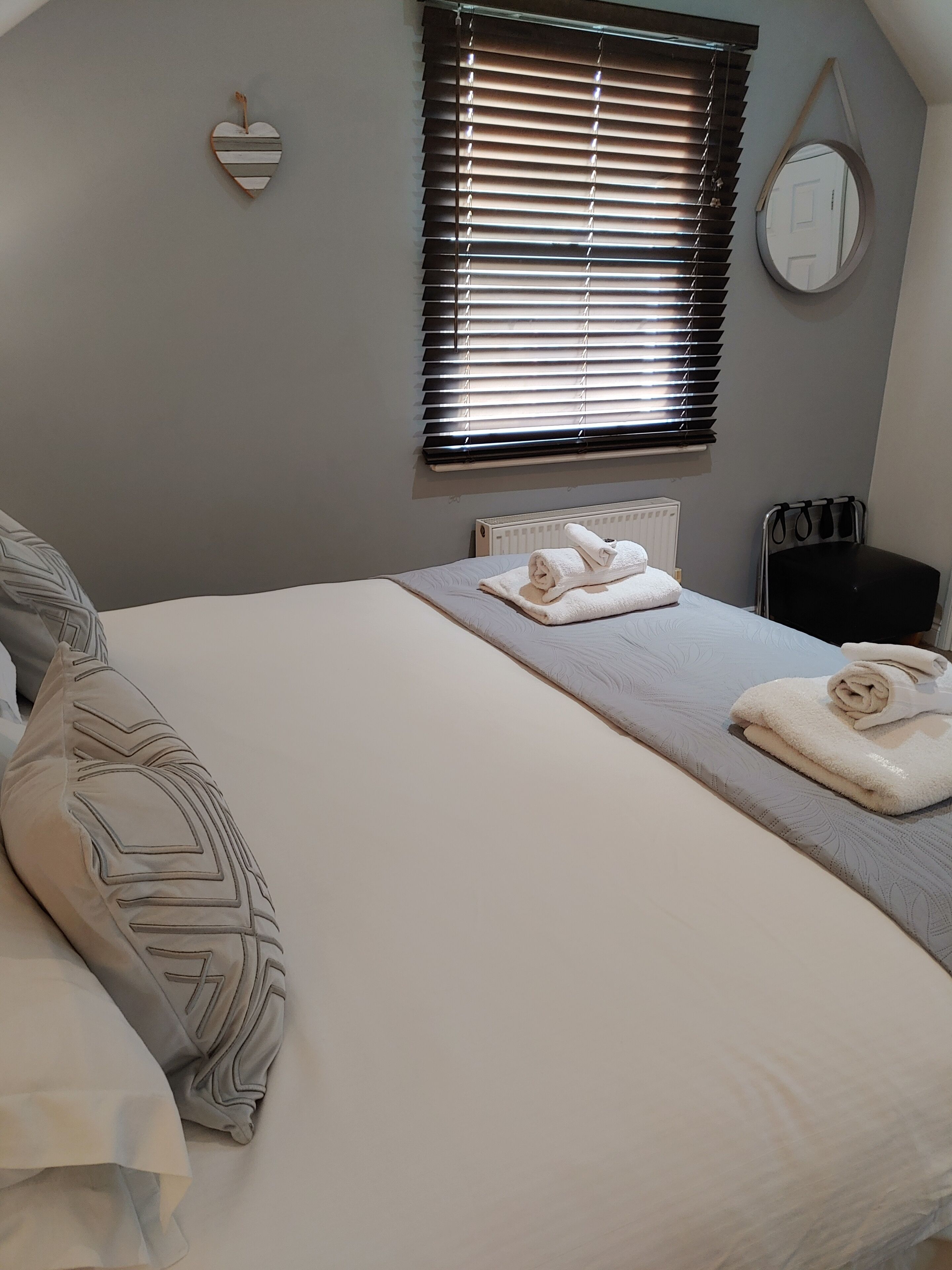 Premium bedding, memory-foam beds, in-room safe, individually decorated