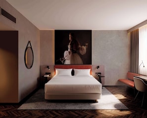 In-room safe, desk, laptop workspace, blackout curtains