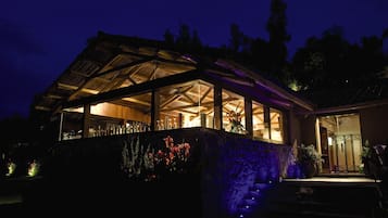 Breakfast, lunch served; local and international cuisine, garden views