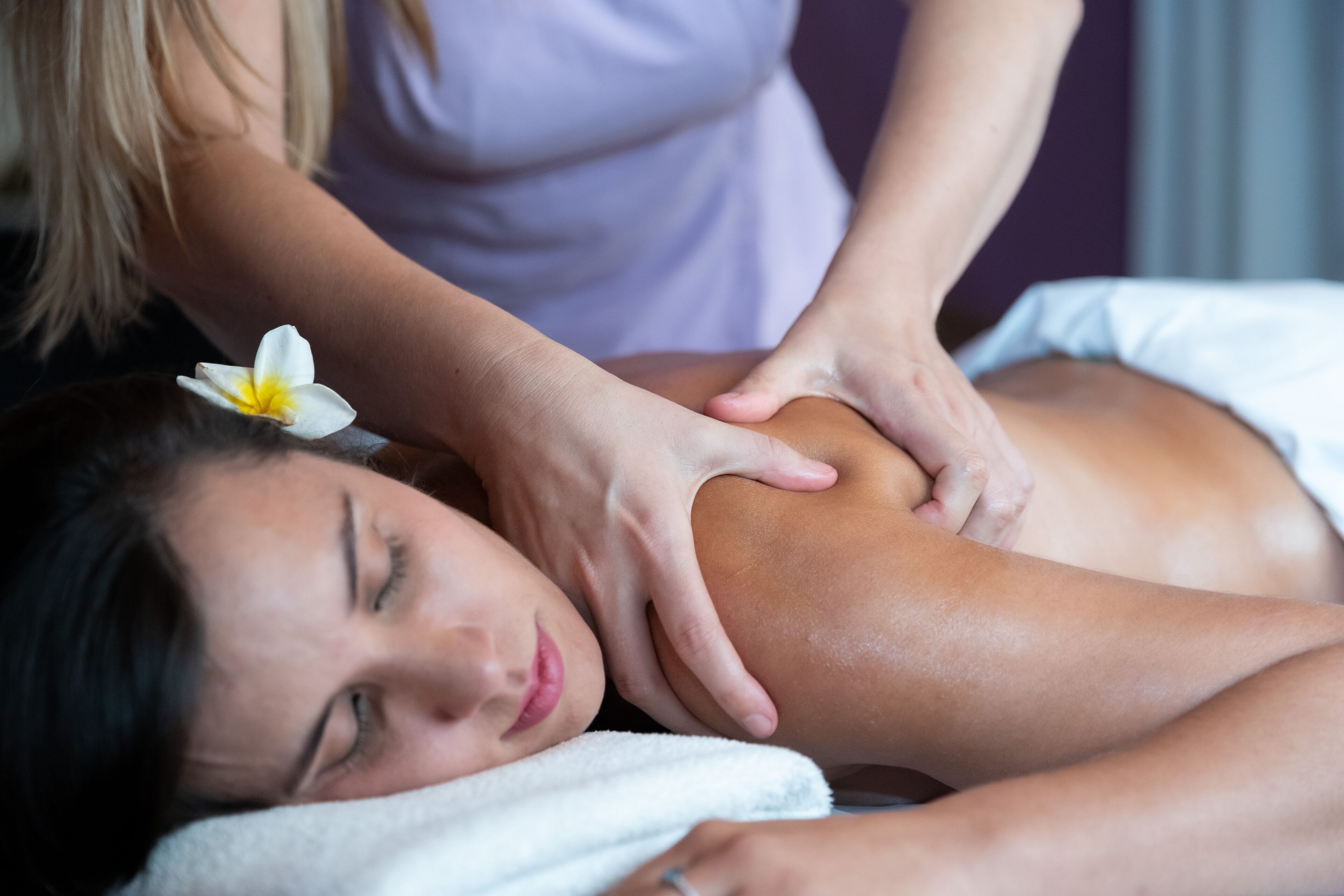 A person receiving a massage.