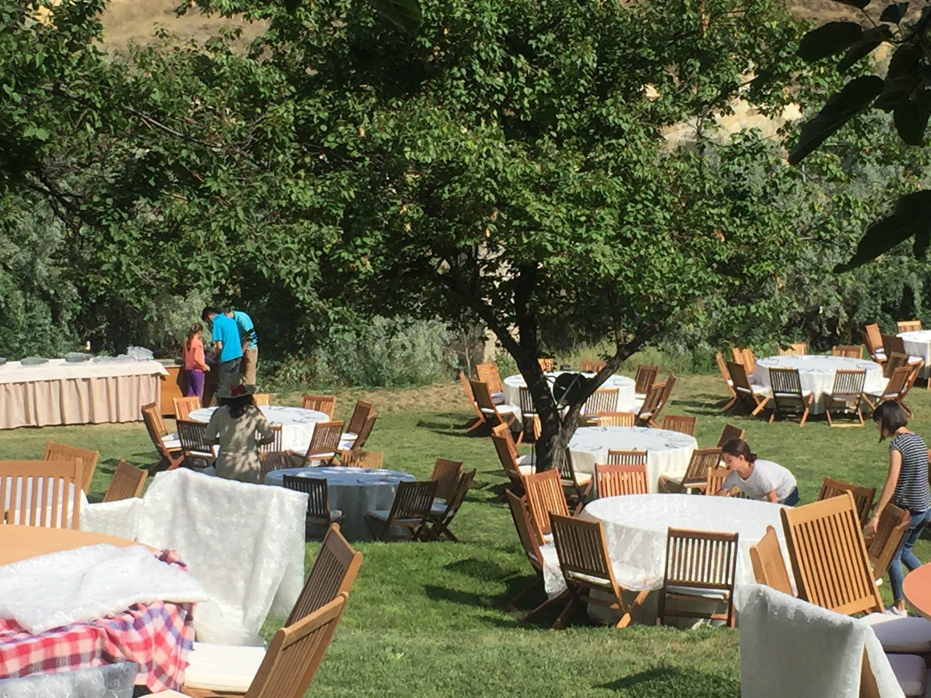 outdoor banquet area