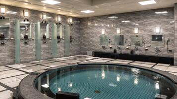 Indoor pool, seasonal outdoor pool, lifeguards on site