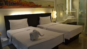 Ropa de cama de alta calidad y minibar