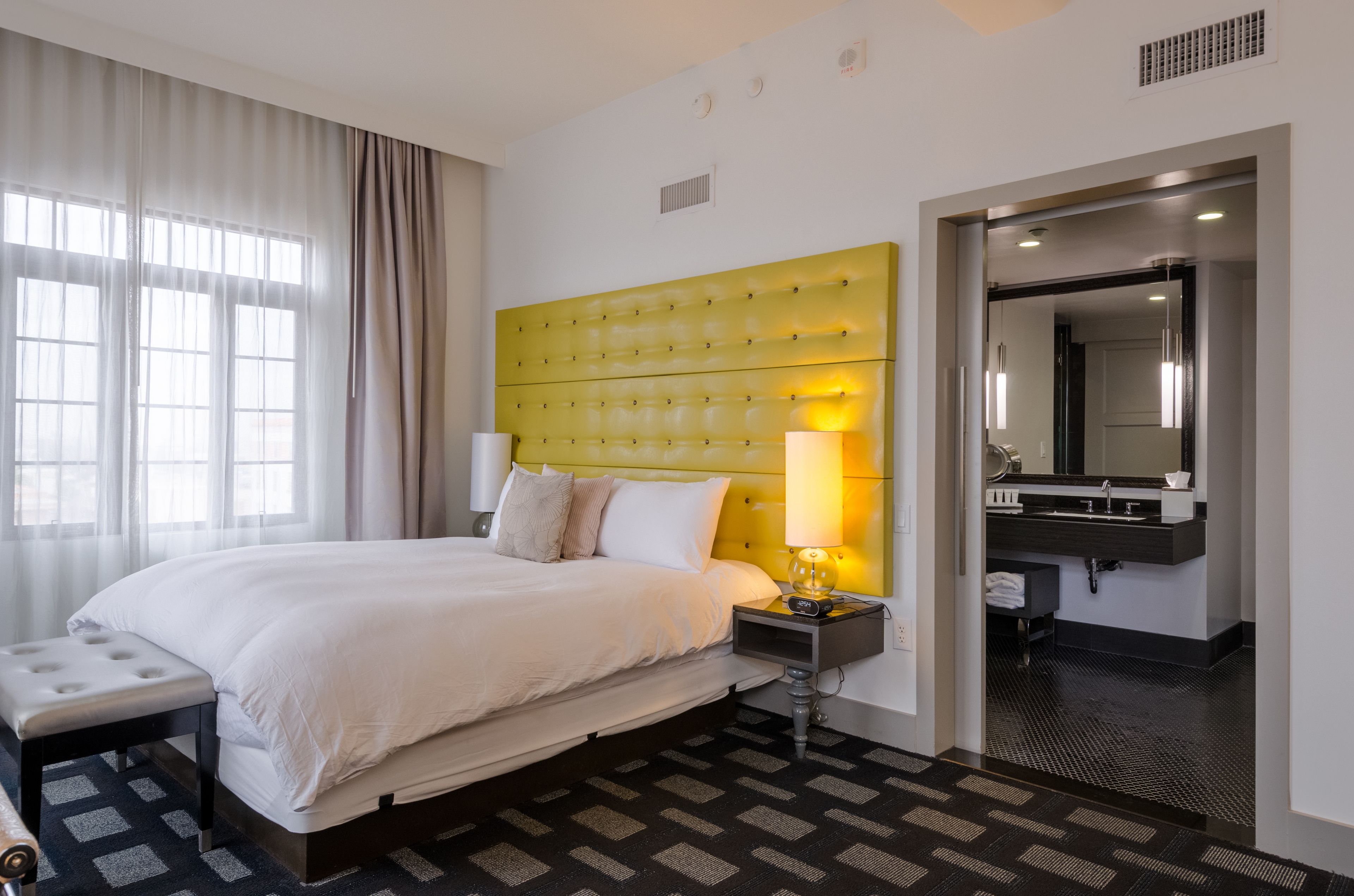 one king bed (maverick room) | hypo-allergenic bedding, down duvets, memory-foam beds, in-room safe