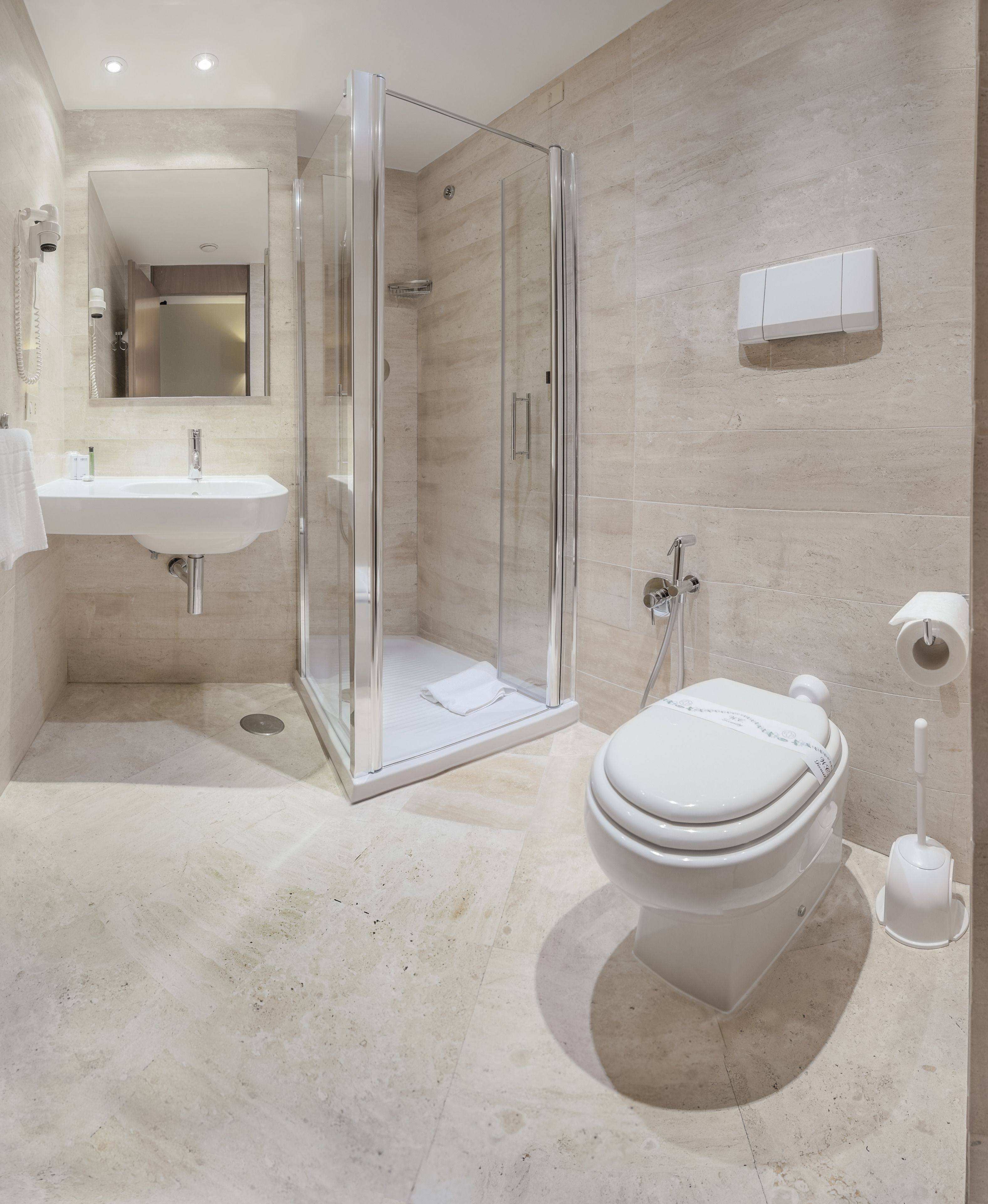 shower, free toiletries, hair dryer, dressing gowns