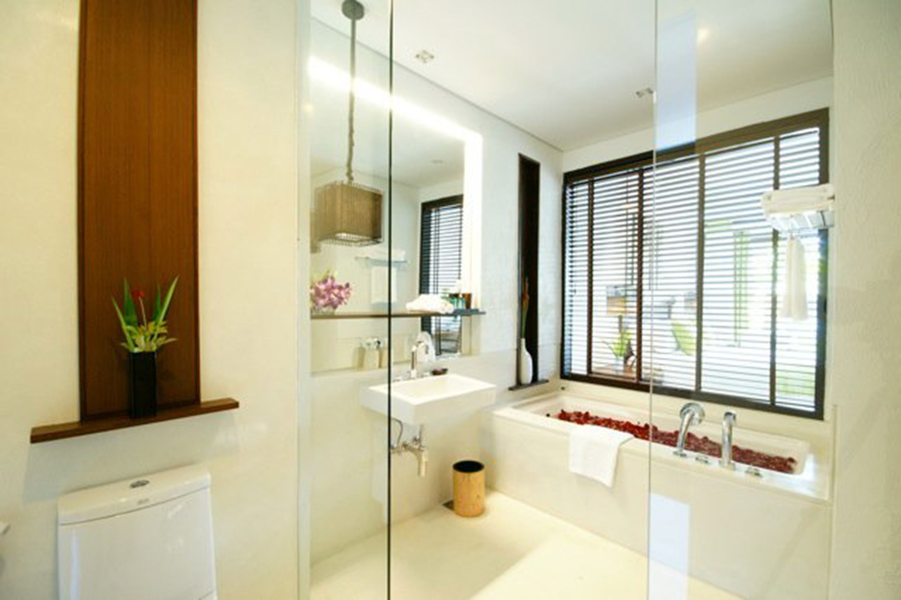 superior room | bathroom | separate bathtub and shower, deep-soaking bathtub, rainfall showerhead