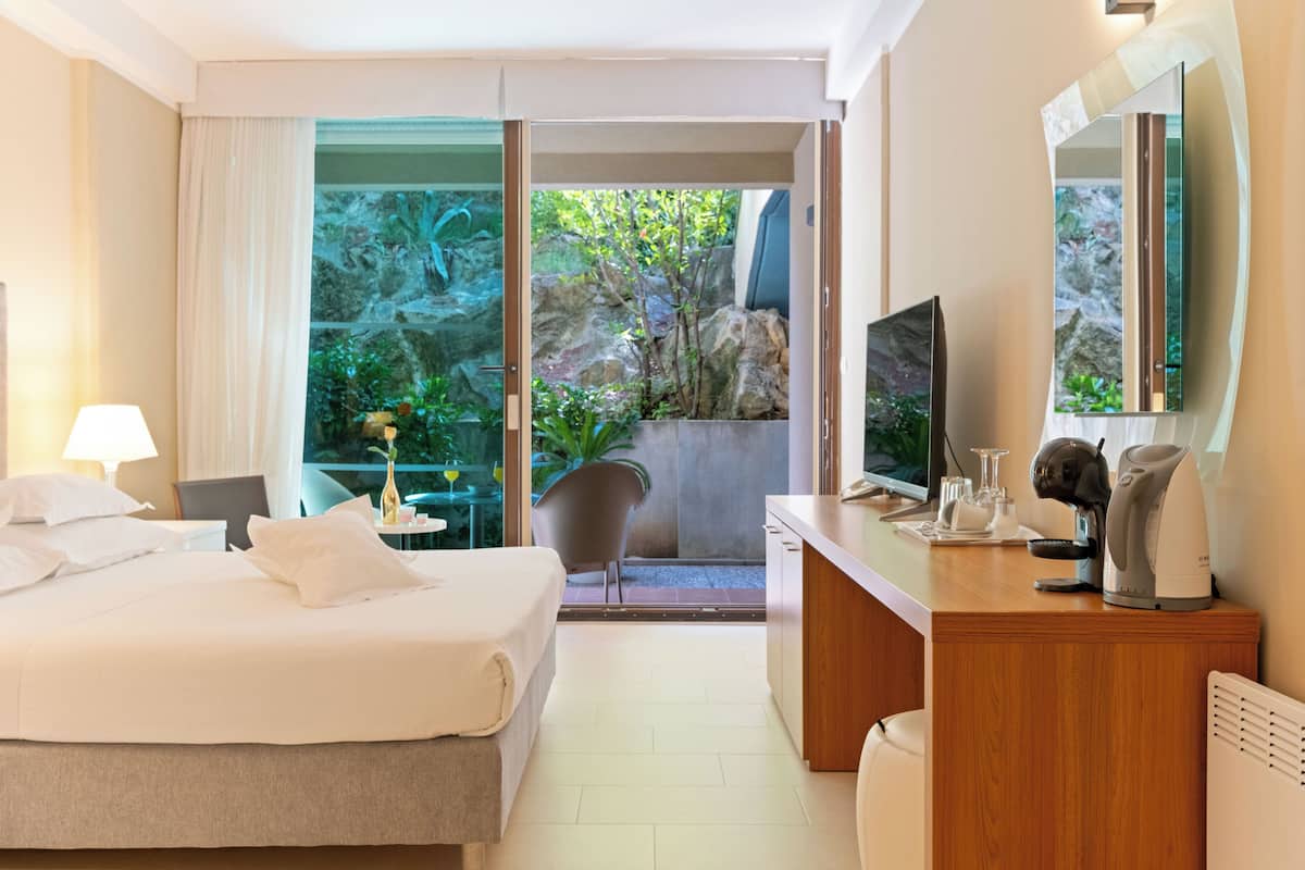 Basic Double Room, Terrace, Ground Floor | 2 bedrooms, premium bedding, memory foam beds, in-room safe