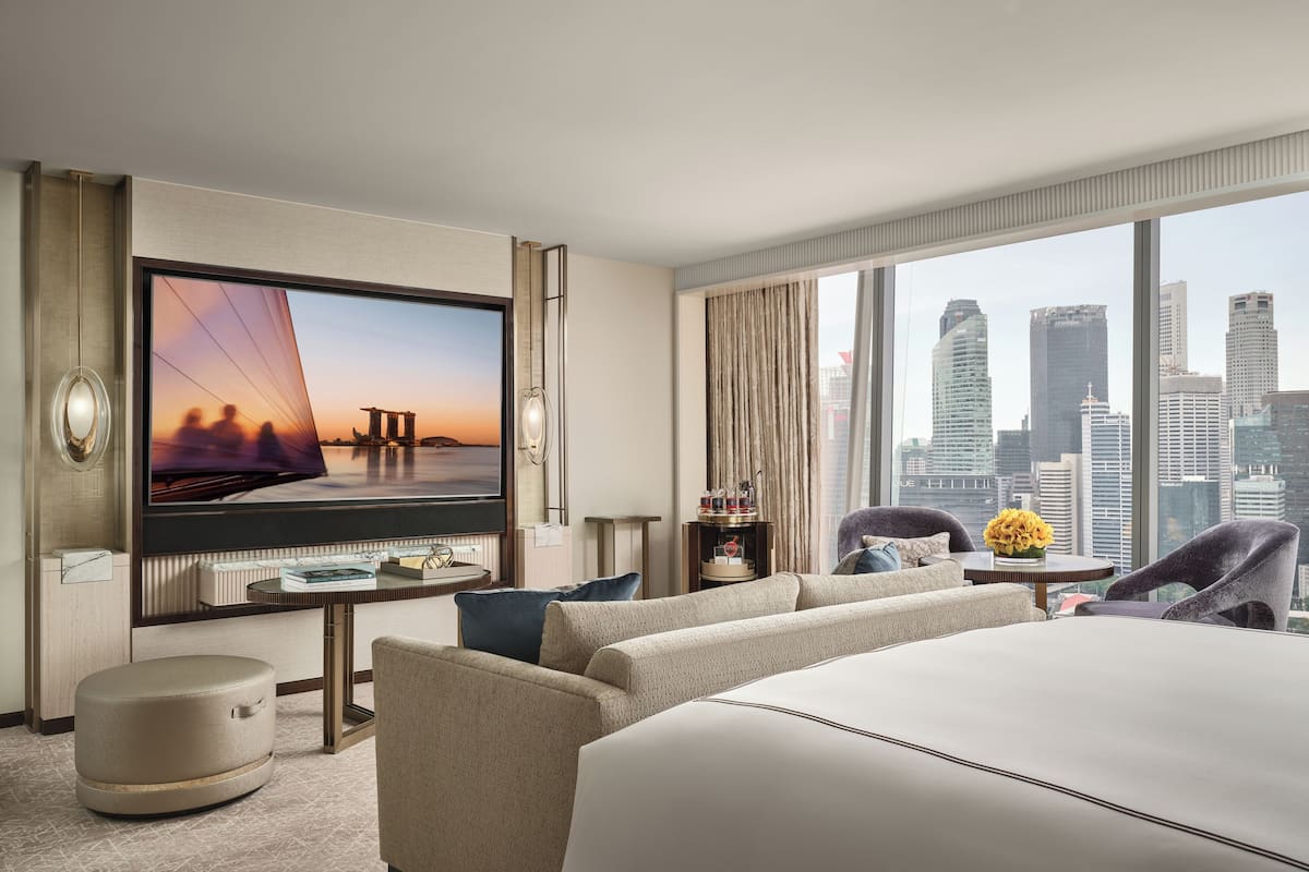 Sands Premier Studio King City View | Egyptian cotton sheets, premium bedding, free minibar items