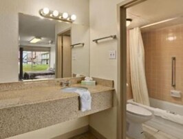 Bañera con ducha, artículos de tocador gratuitos, secador de pelo