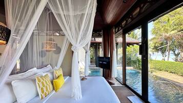 Vijitt Pool Villa | In-room safe, desk, blackout drapes, iron/ironing board