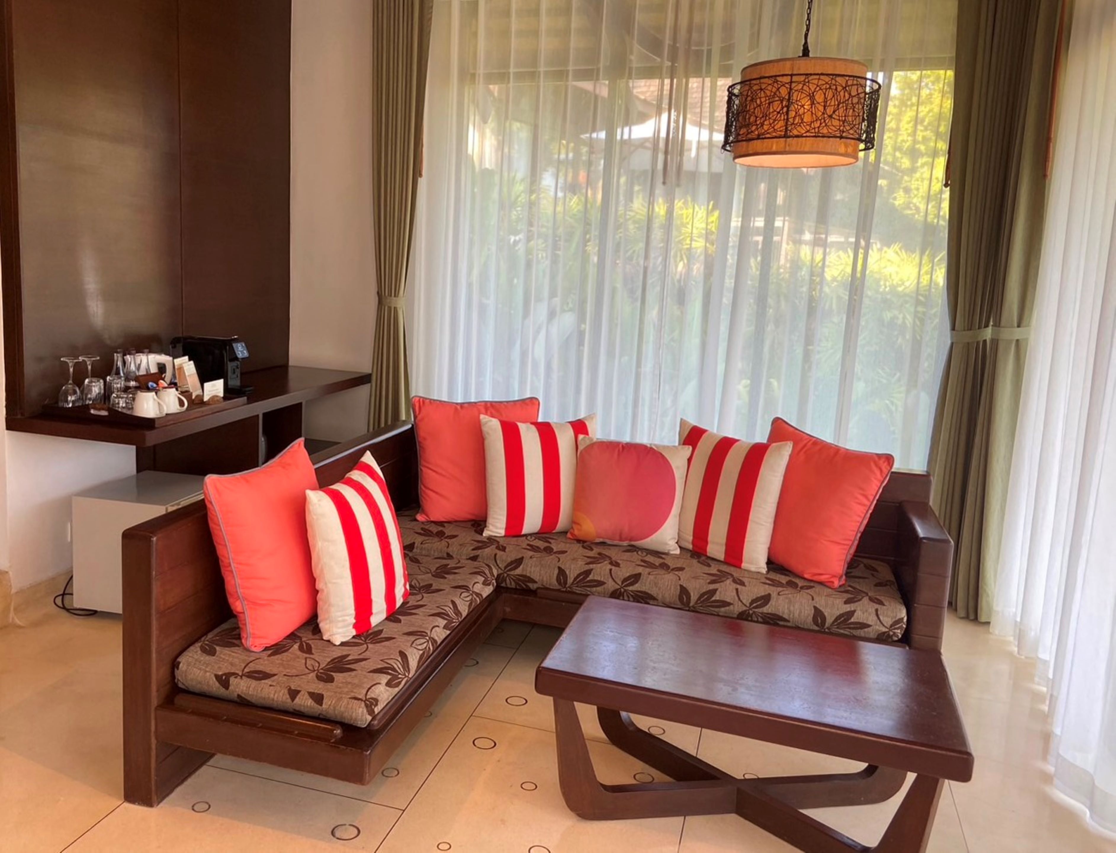 two bedroom pool villa | living room | 32-inch flat-screen tv with cable channels, tv