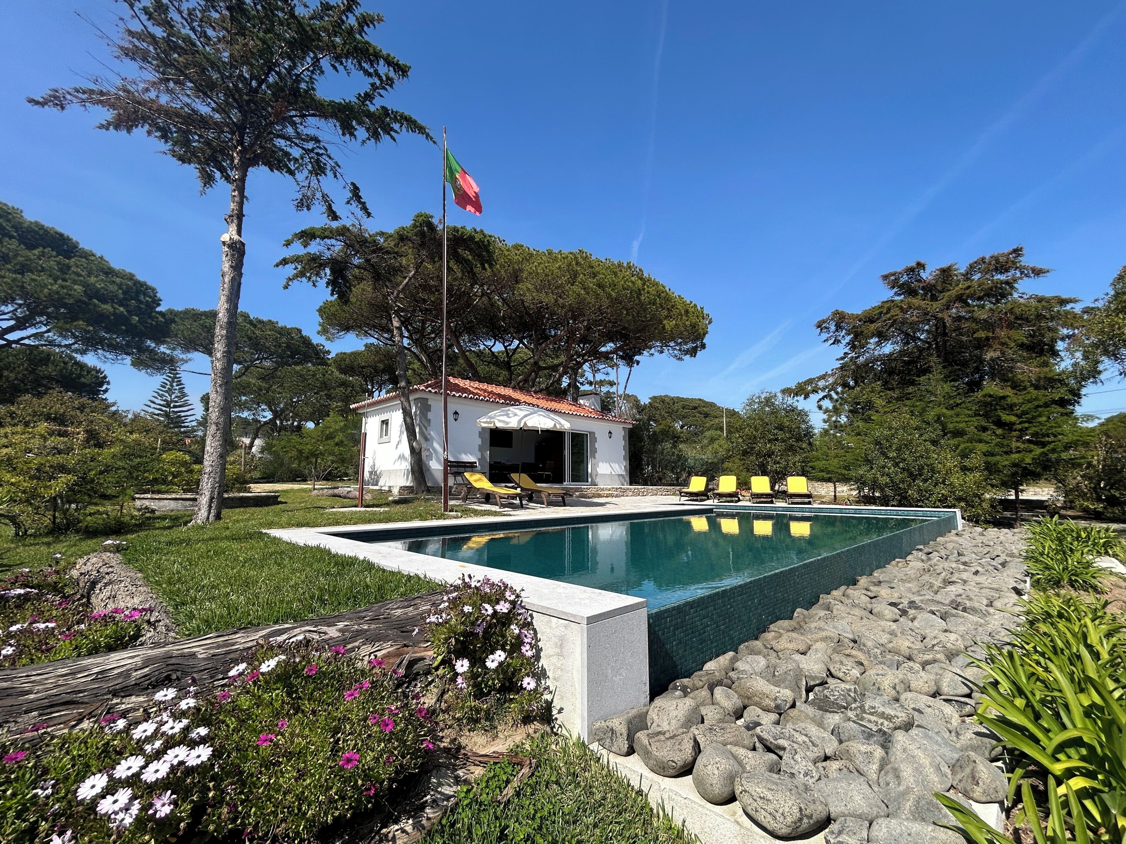 Outdoor pool, open 9:30 AM to 7:00 PM, pool umbrellas, pool loungers