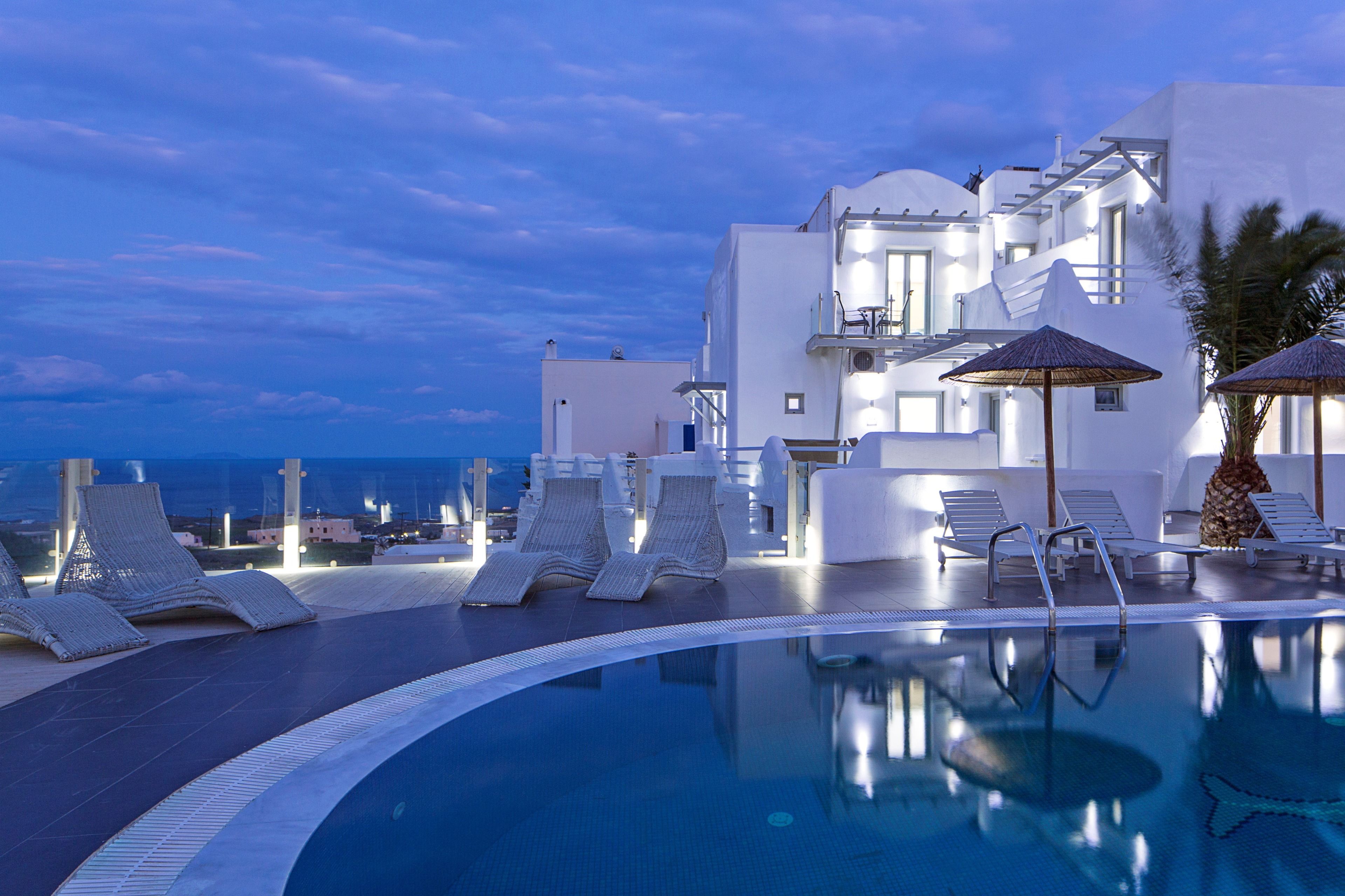 seasonal outdoor pool, pool umbrellas, pool loungers