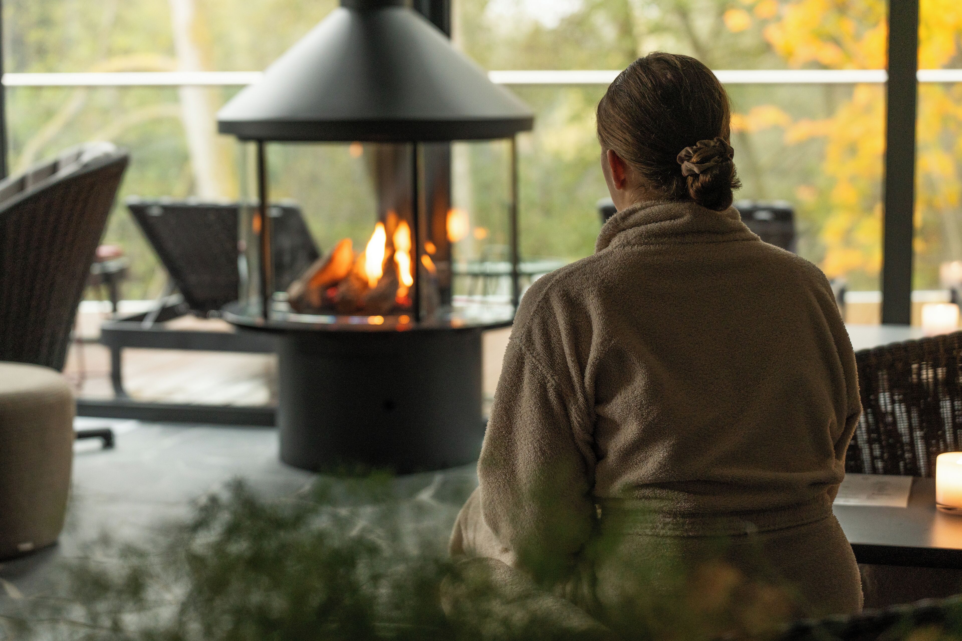 Salas de tratamiento para parejas, sauna y tina de hidromasaje 