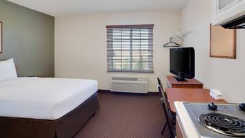 Desk, free WiFi, bed sheets, alarm clocks