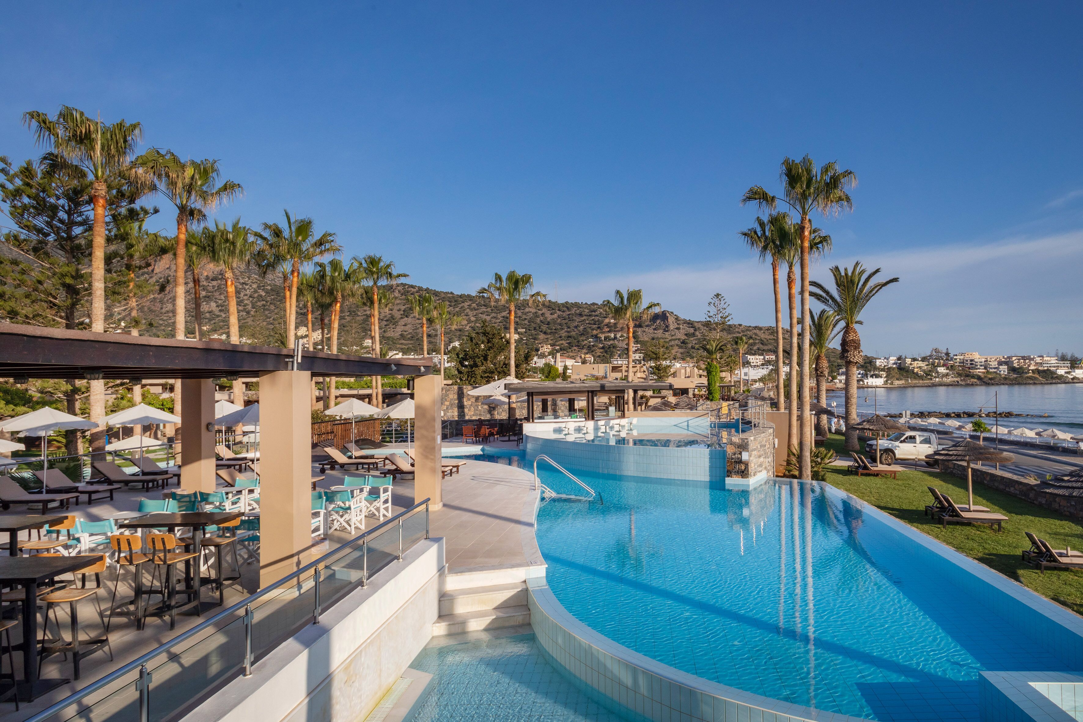 indoor pool, outdoor pool, open 10 am to 7 pm, pool umbrellas