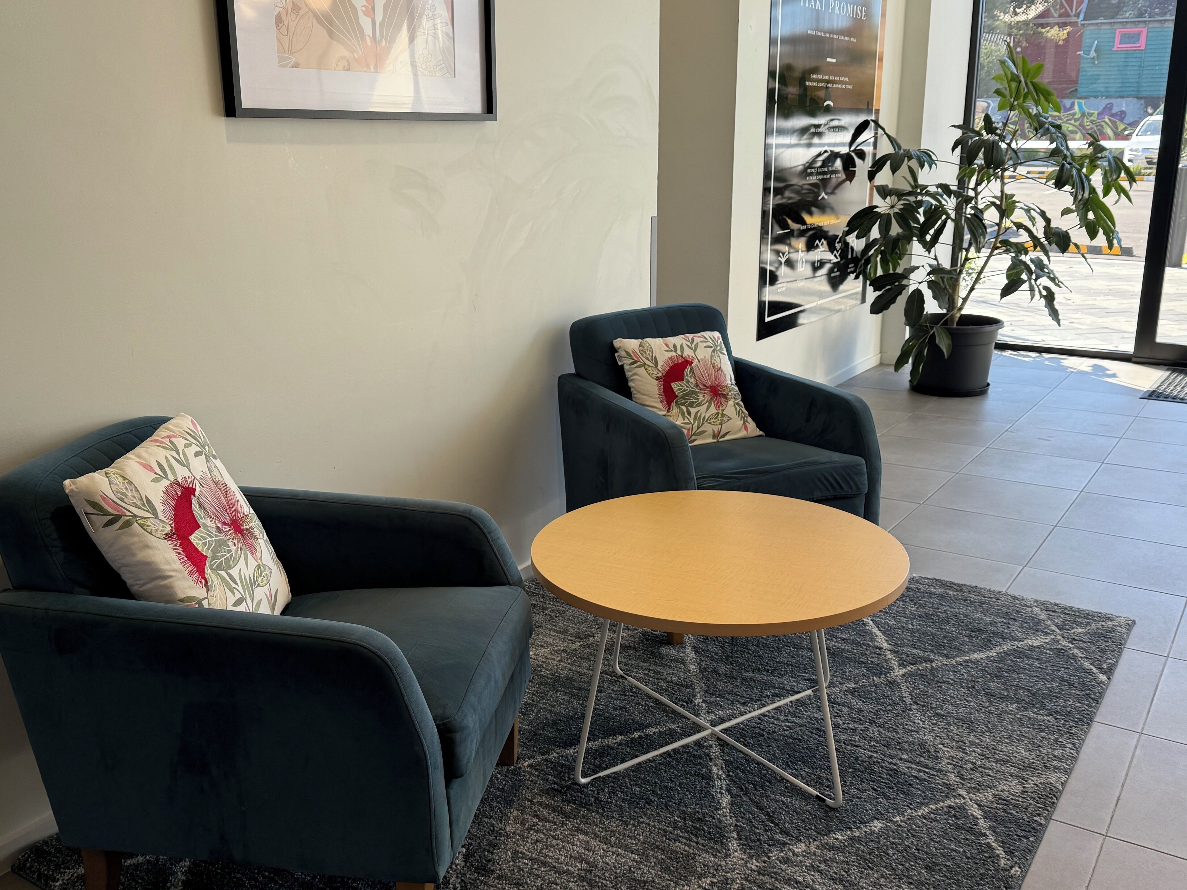 Sitteområde i lobbyen