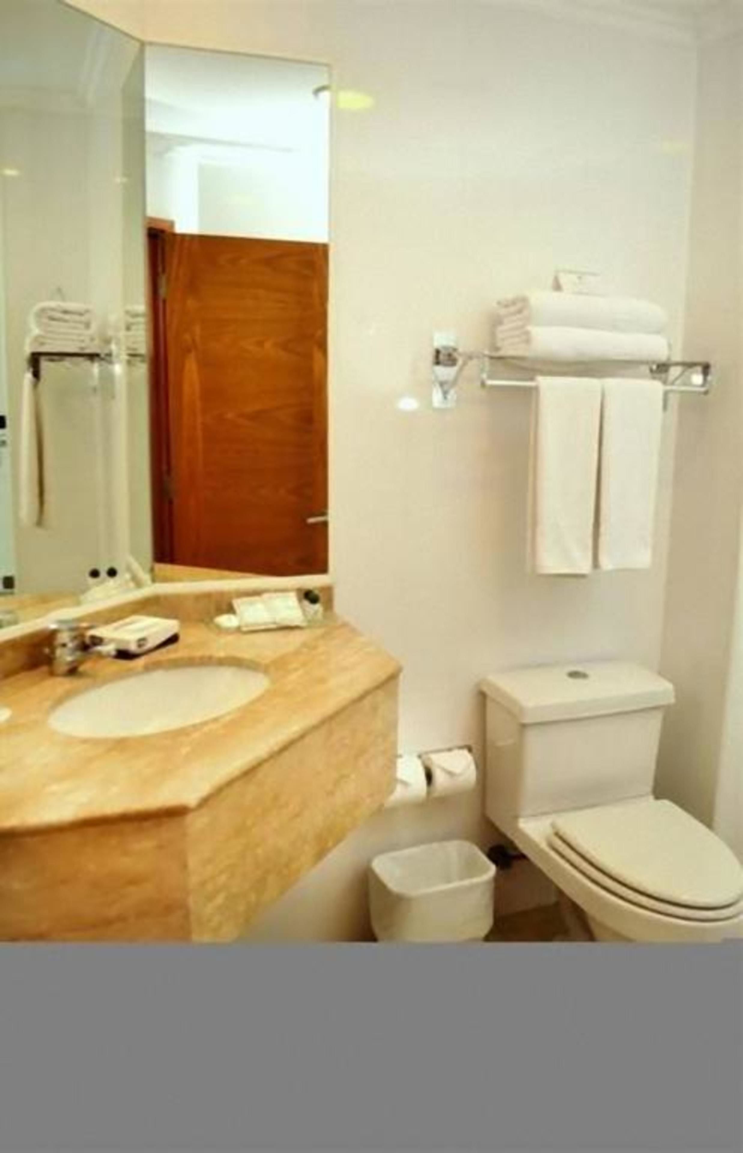 combined shower/bathtub, deep-soaking bathtub, free toiletries