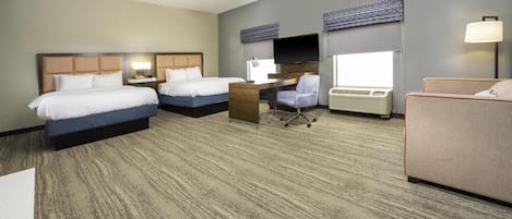 Studio Suite, 2 Queen Beds | In-room safe, iron/ironing board, free WiFi, bed sheets