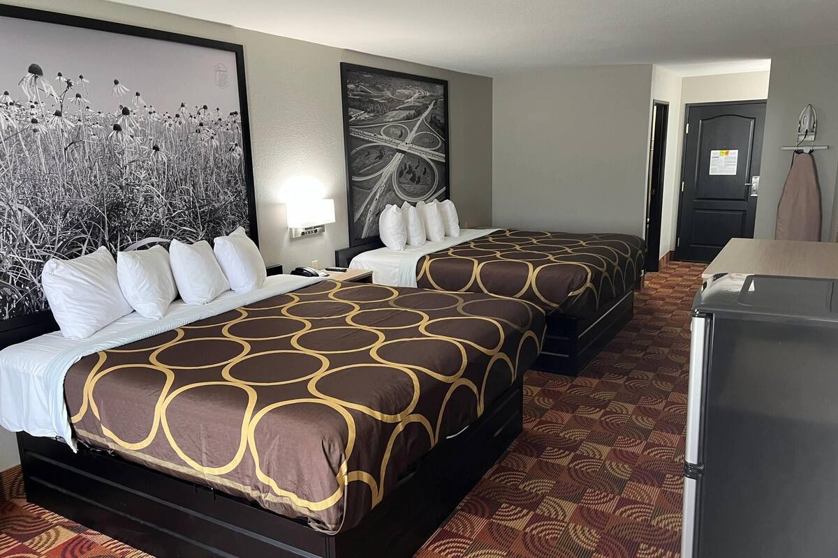 Room, Multiple Beds, Non Smoking | Pillow-top beds, desk, blackout curtains, iron/ironing board