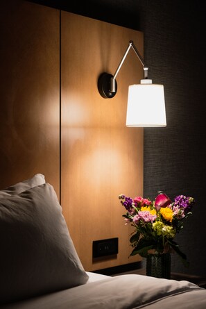 Premium bedding, desk, soundproofing, iron/ironing board