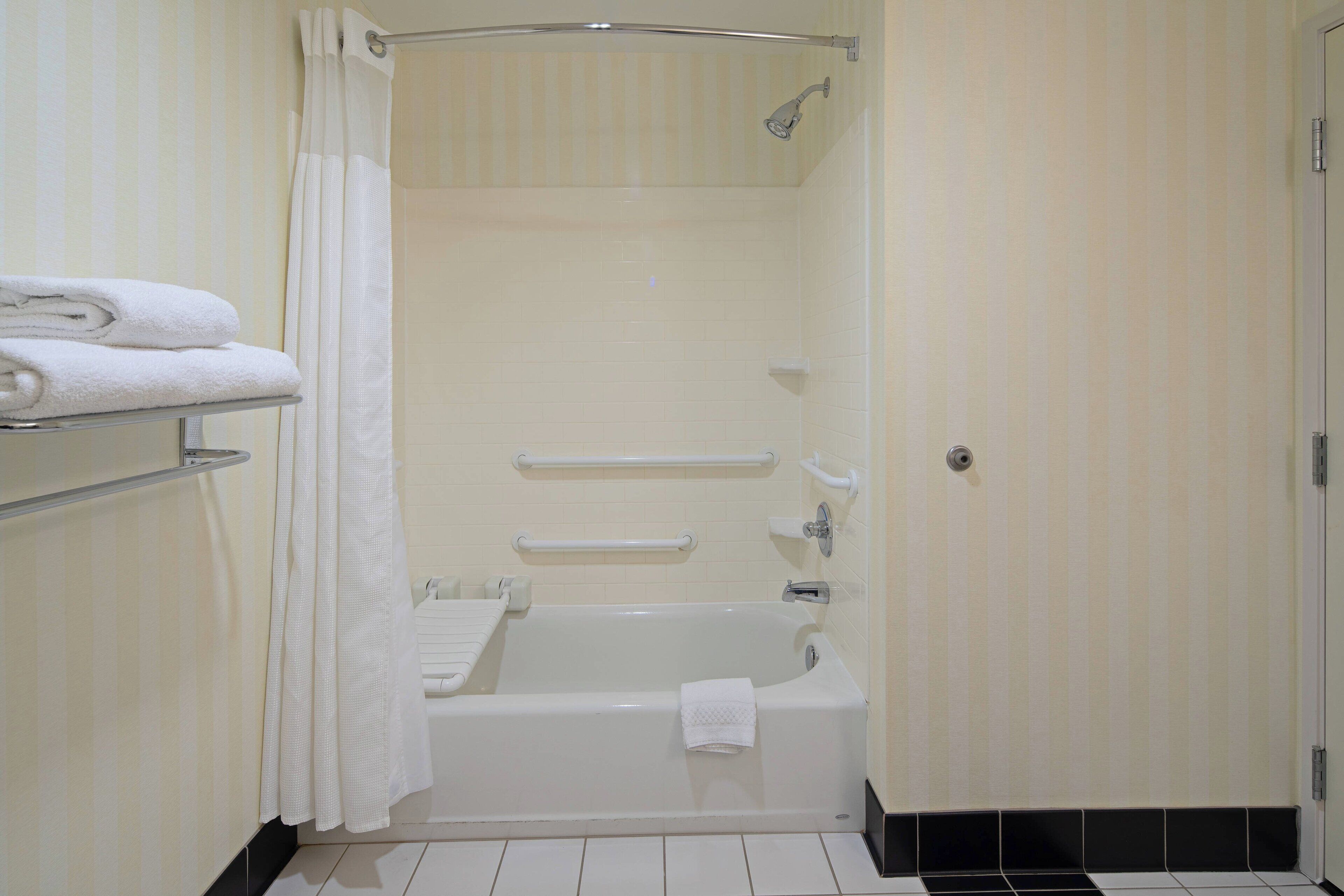 free toiletries, hair dryer, towels