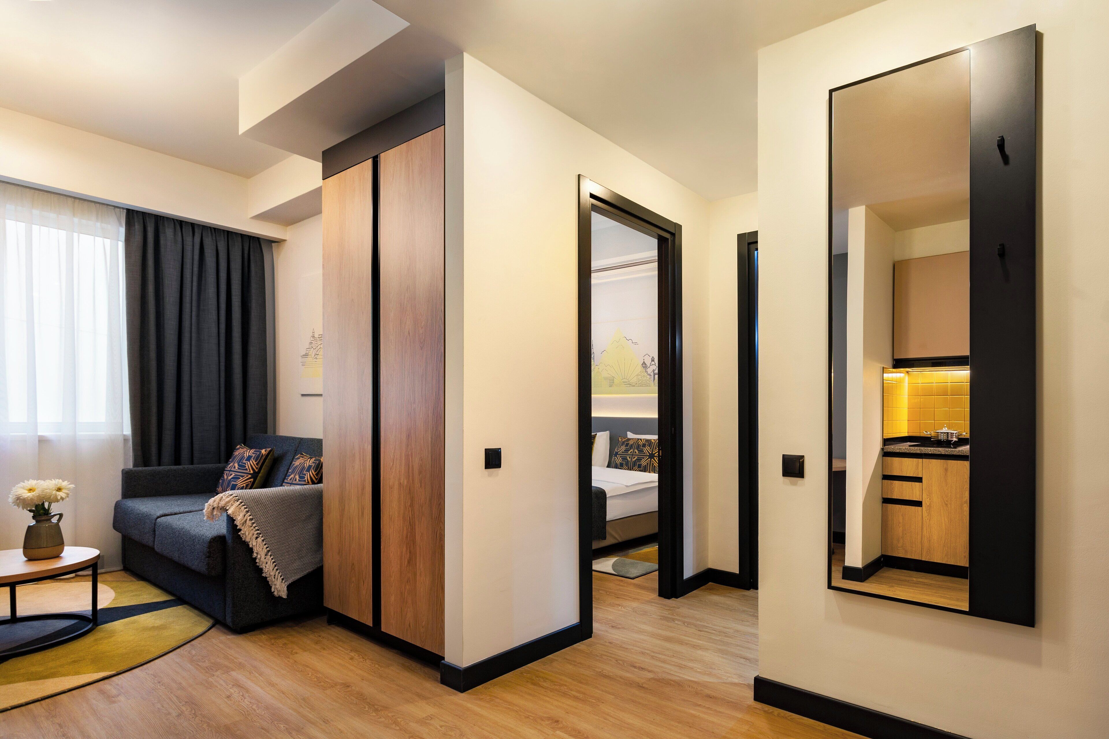 104-cm flat-screen TV with cable channels, TV