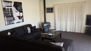 Flat-screen TV, DVD player