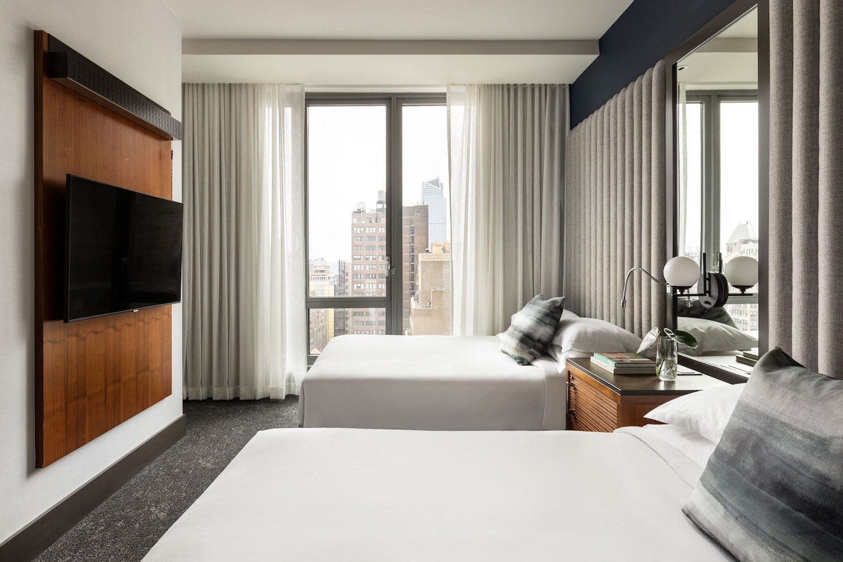 Chambre Prestige, 2 grands lits | Draps italiens de Frette, literie de qualité