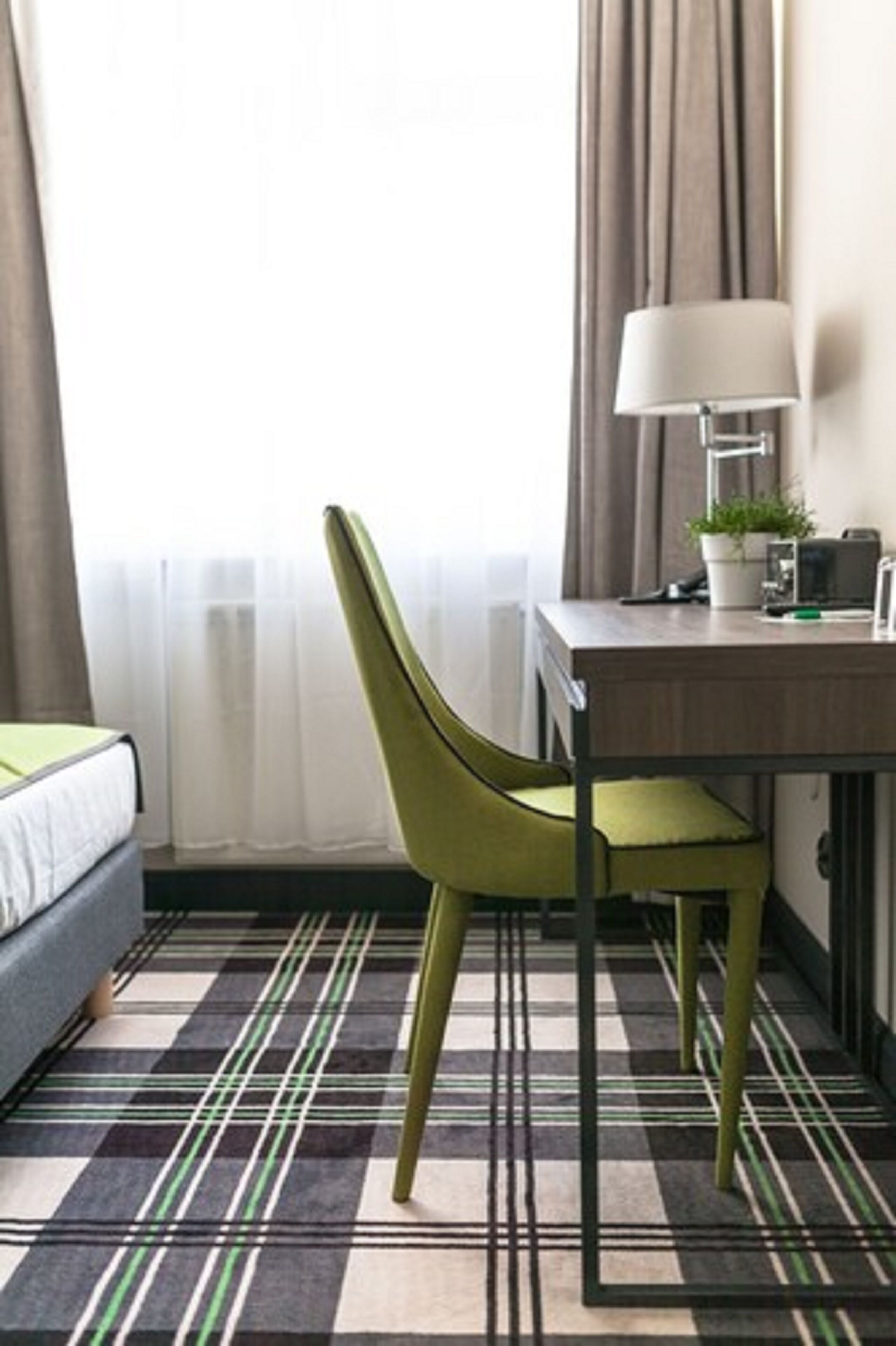 basic double or twin room | desk, laptop workspace, blackout curtains, iron/ironing board