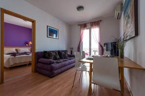 Comfort Apartment, 2 Bedrooms, Balcony, Harbor View | Living area | TV, DVD player - Apartments Lapad (Dubrovnik)