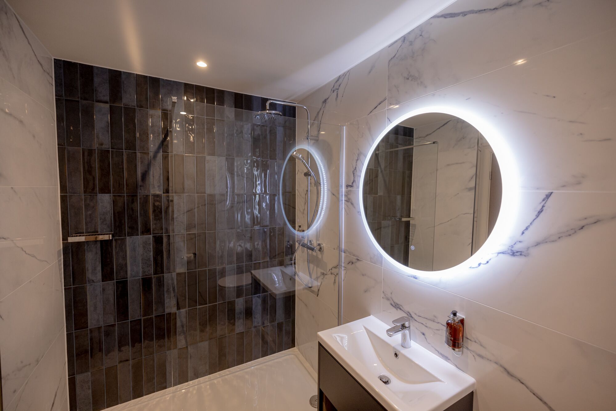 superior double or twin room | bathroom | shower, hair dryer, towels