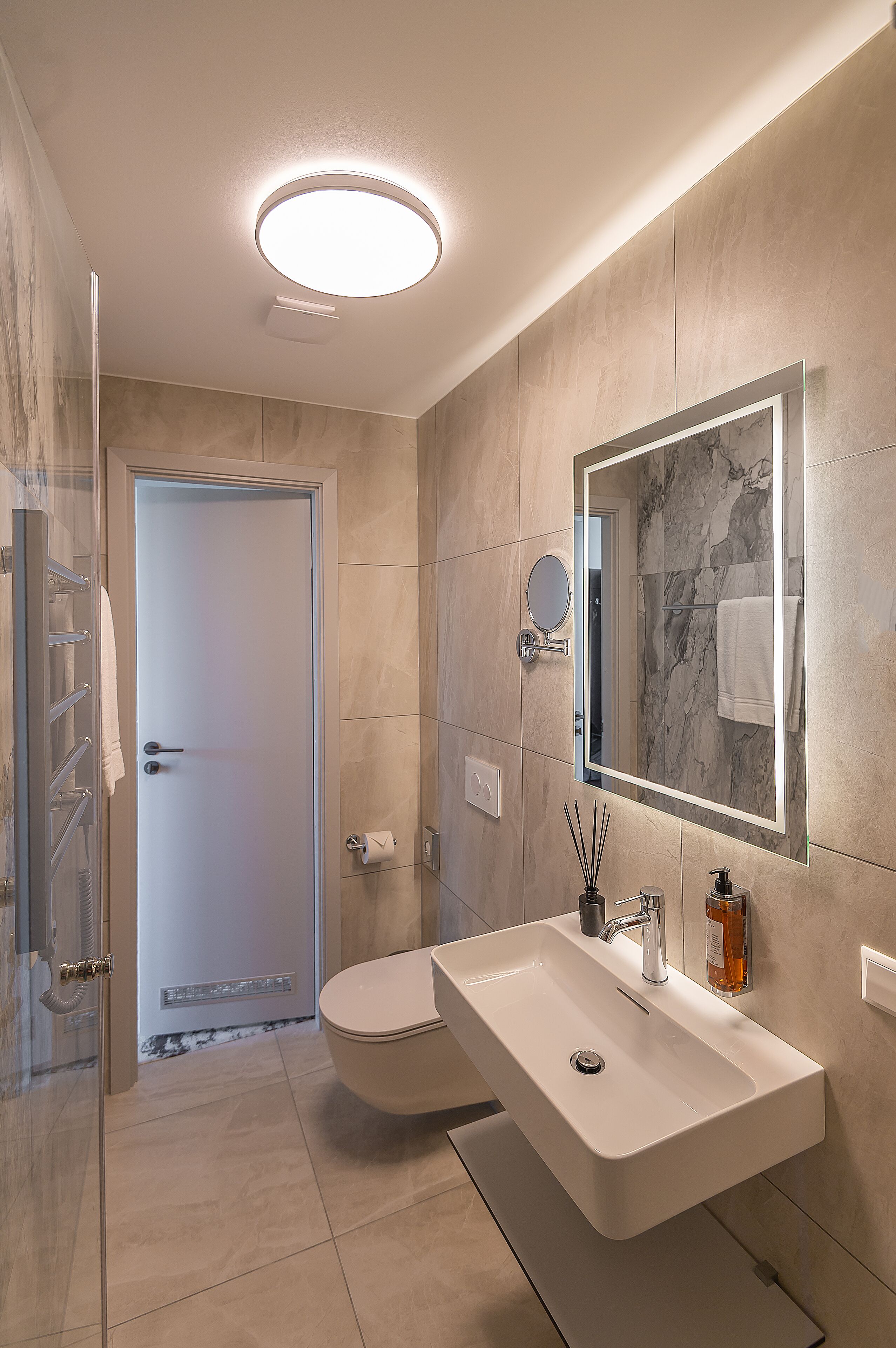 free toiletries, hair dryer, towels