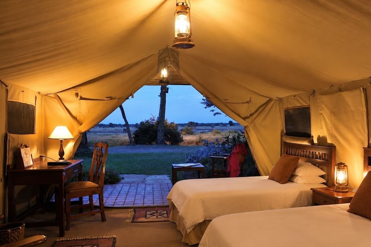 Standard Tent, 2 Single Beds, Park View | Desk, laptop workspace, free WiFi, bed sheets