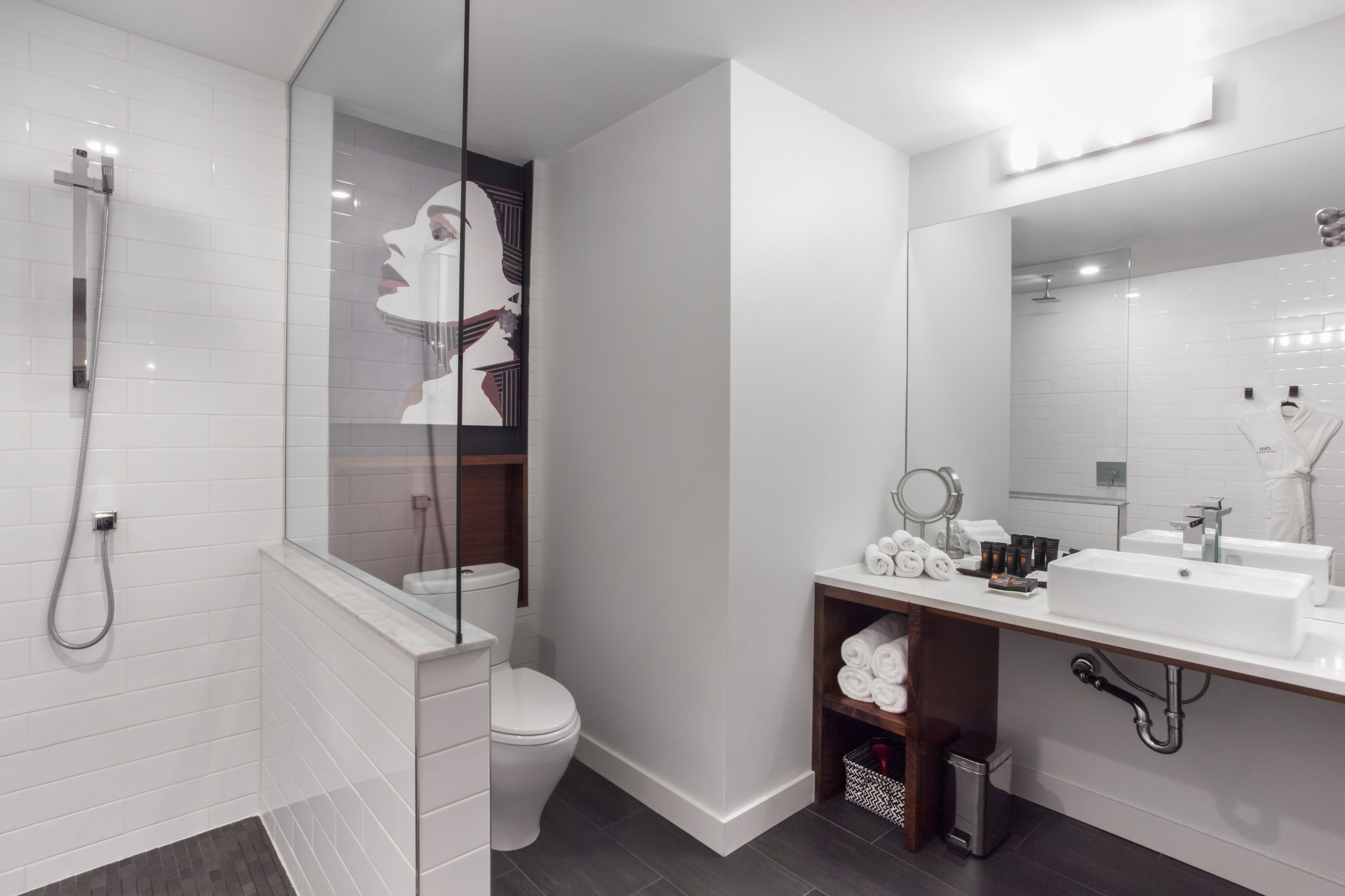 marvellous room, 2 double beds, courtyard view | bathroom | designer toiletries, hair dryer, bathrobes, towels