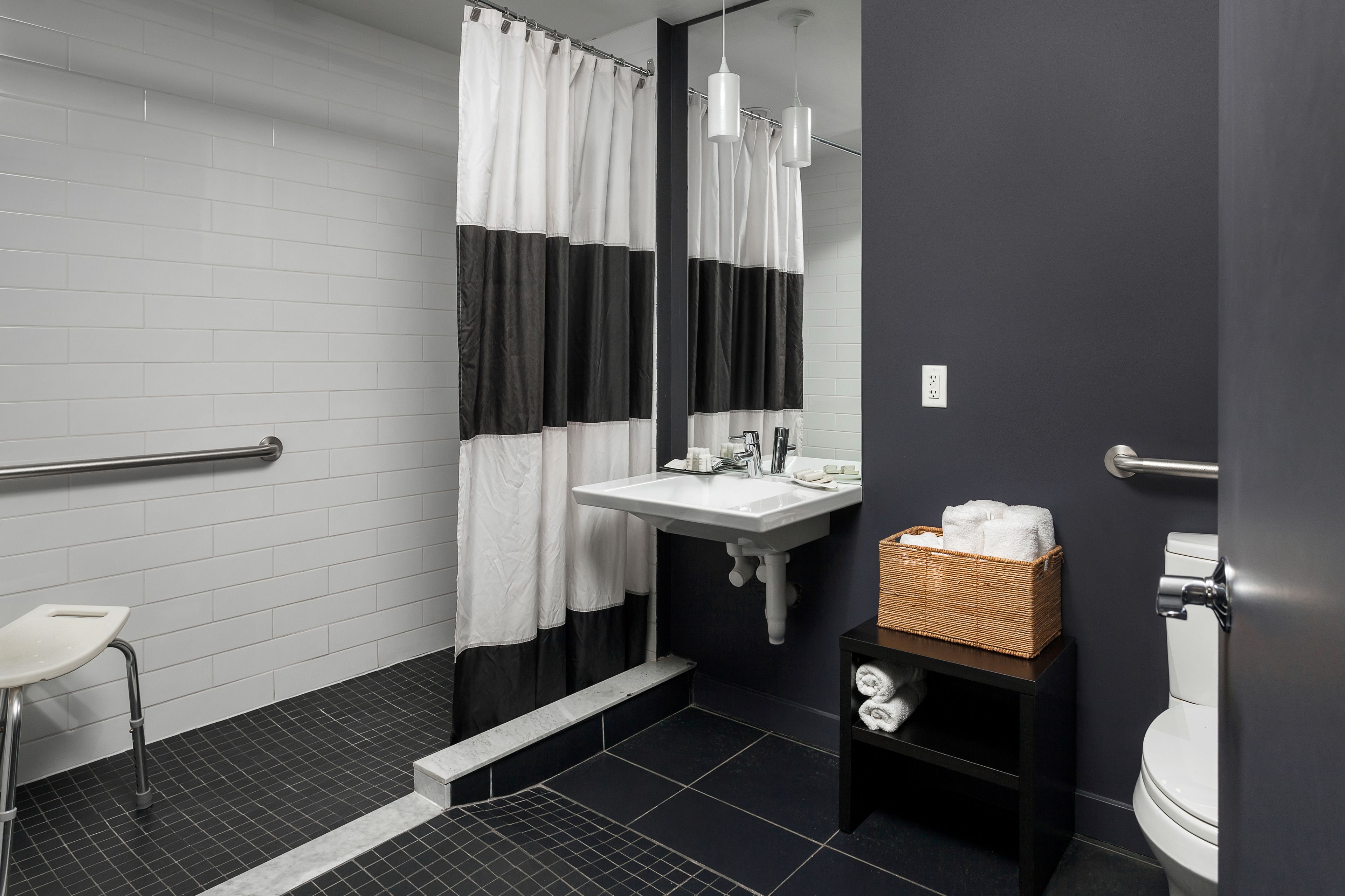 marvellous room, 2 double beds, courtyard view | bathroom | designer toiletries, hair dryer, bathrobes, towels