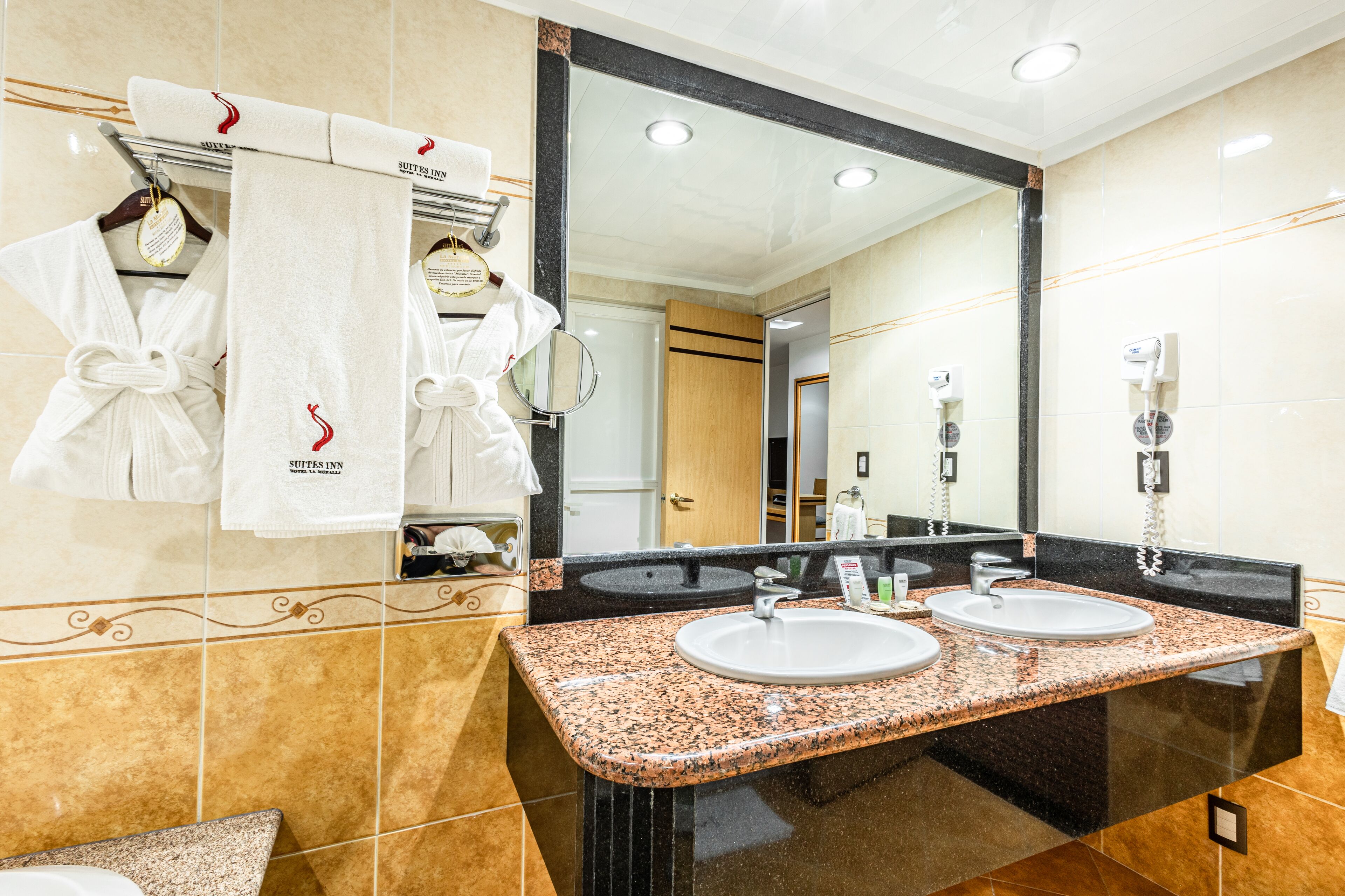 junior suite | bathroom | hair dryer, towels, soap, shampoo