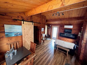 Cabin | Living area | Flat-screen TV, fireplace - Bras d'Or Lakes Inn (St. Peters)