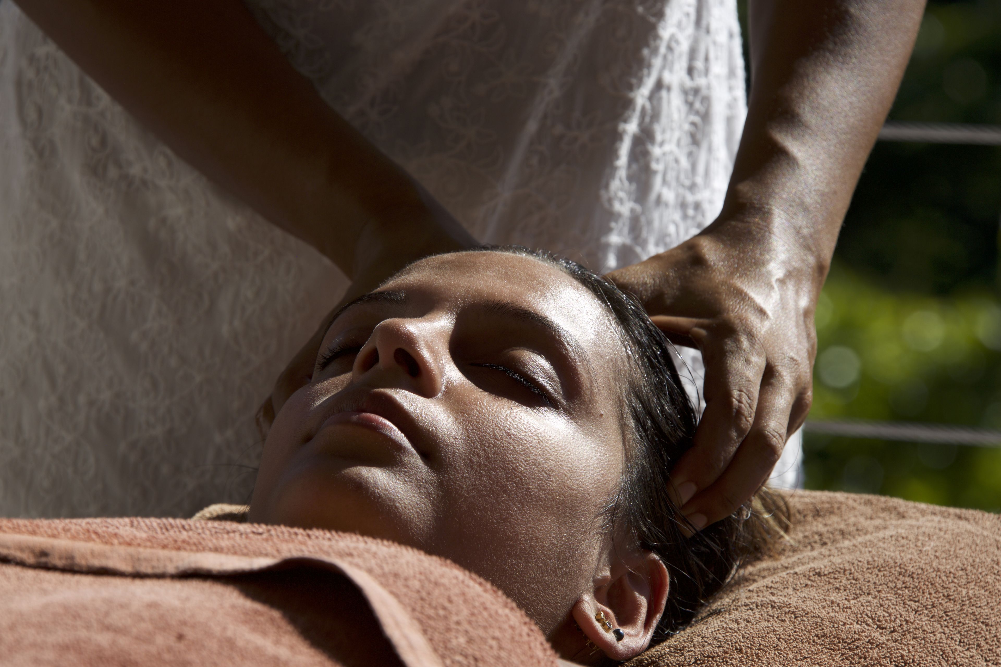 A person receiving a massage.