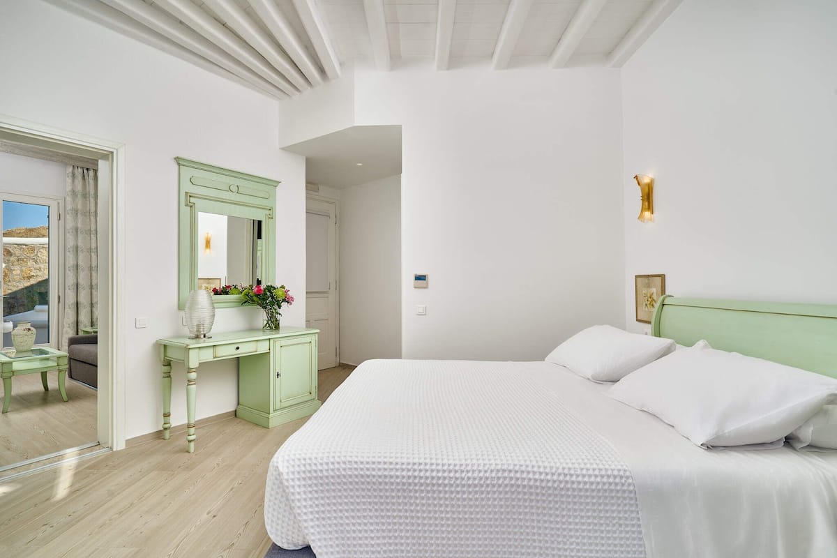 Vila, 2 kamar tidur, pemandangan laut | 1 kamar tidur, seprai Frette Italia, dan seprai premium