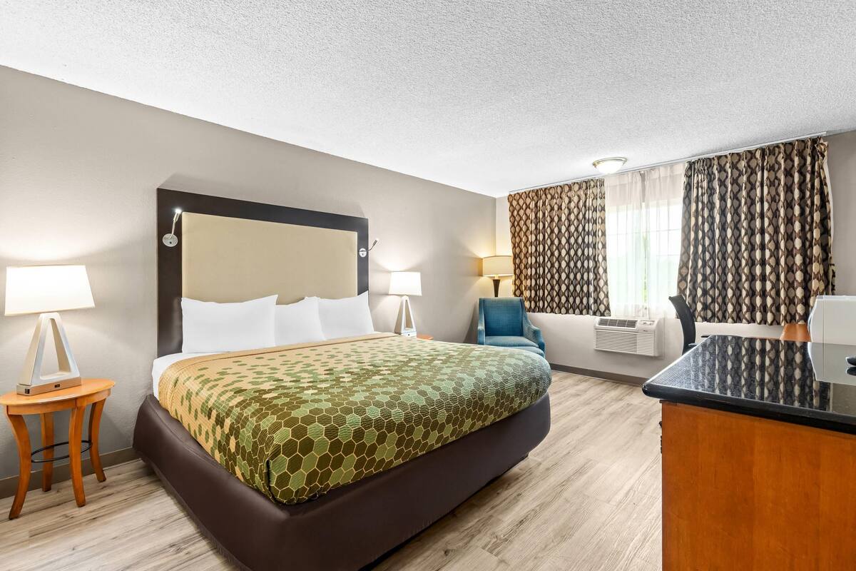 Standard Room, 1 Queen Bed, Non Smoking | Desk, blackout drapes, iron/ironing board, WiFi (free)