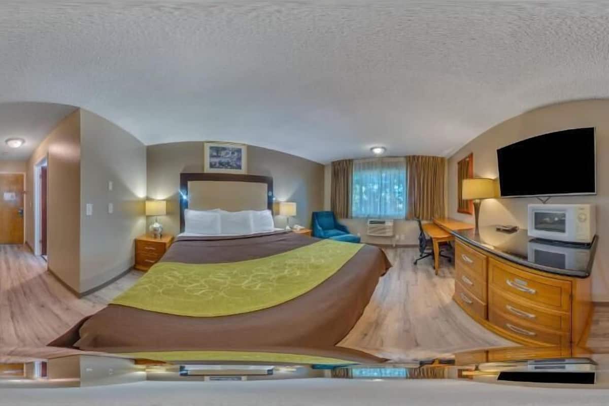 Desk, blackout curtains, iron/ironing board, free WiFi