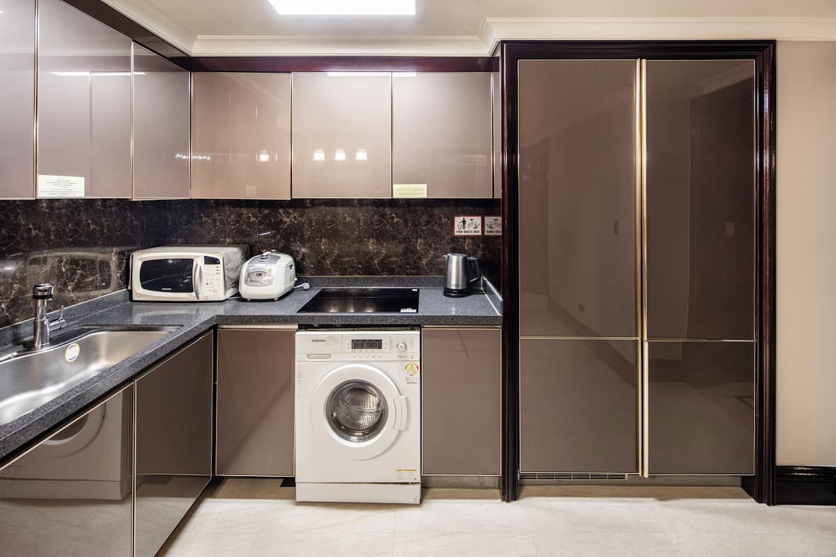 Two Bedroom Suite | Private kitchen | Fridge, microwave, coffee/tea maker, electric kettle