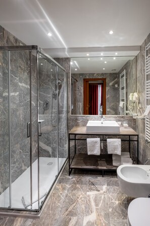 Assecador de cabells, bidet, tovalloles i sabó 