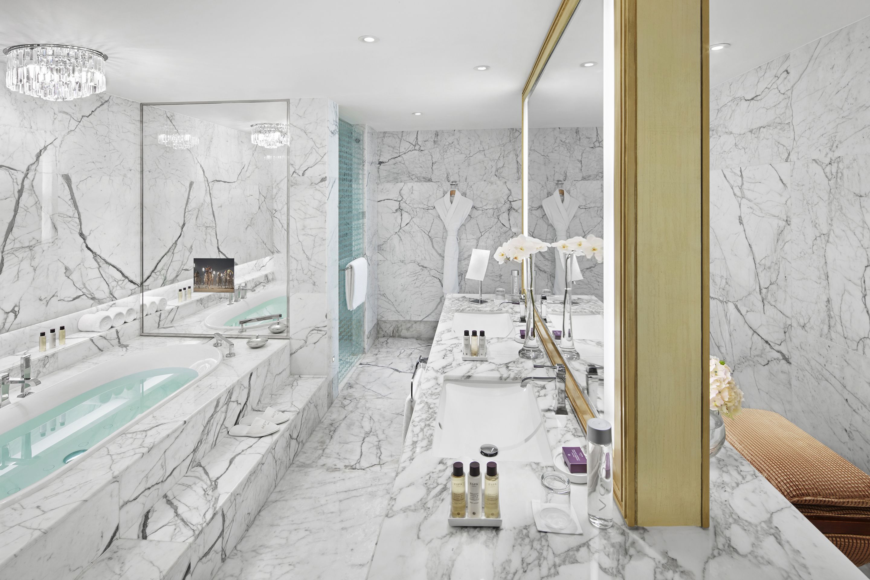 meydan presidential suite two bedroom | bathroom | separate bathtub and shower, rainfall showerhead, free toiletries