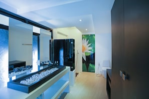 Family Villa, 2 Bedrooms | Bathroom | Separate tub and shower, rainfall showerhead, free toiletries