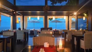 Breakfast, lunch, dinner served; beach views