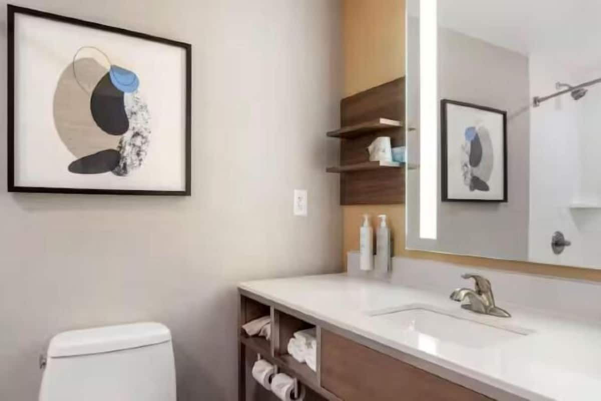 Banheiro | Chuveiro/banheira combinados, secador de cabelo, toalhas de banho